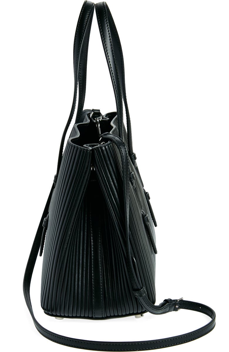 Alaïa Mina 25 Pleated Leather Tote, Alternate, color,