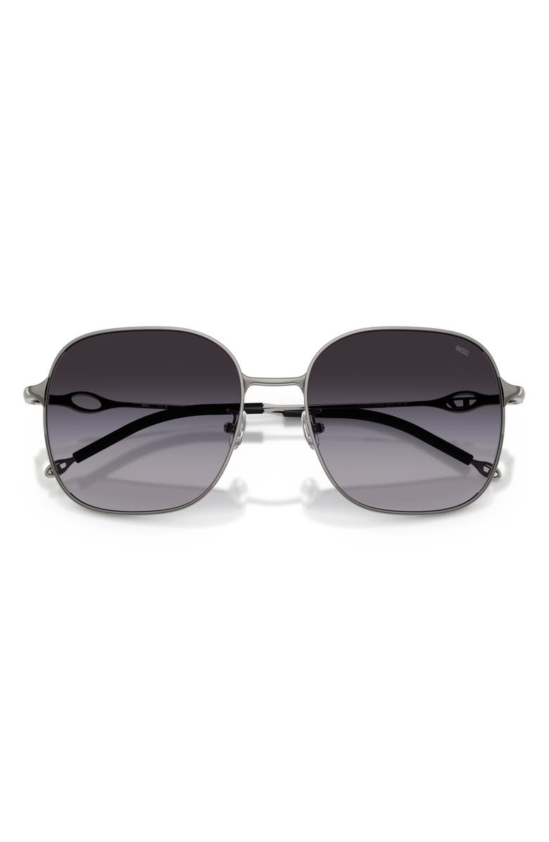 DIESEL<sup>®</sup> 55mm Square Sunglasses, Alternate, color, Gun Metal / Grey Gradient