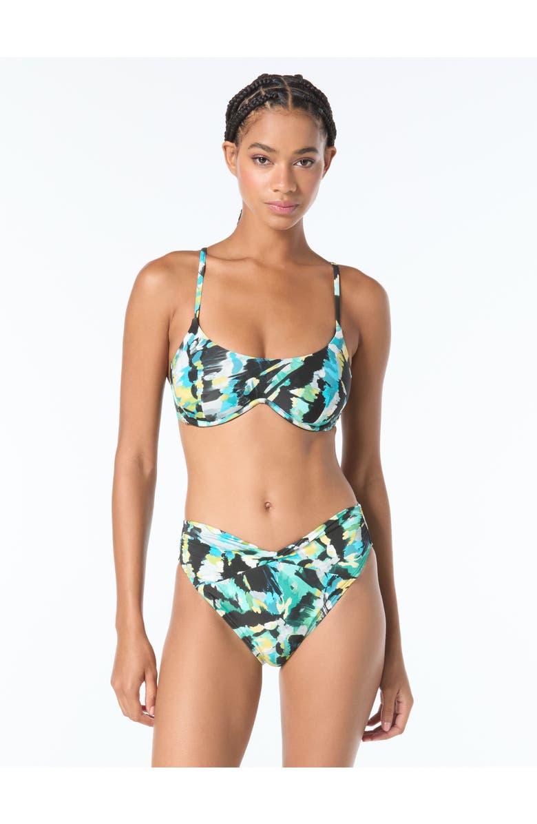 Vince Camuto Scoop Neck Underwire Bikini Top, Main, color, Blue Multi