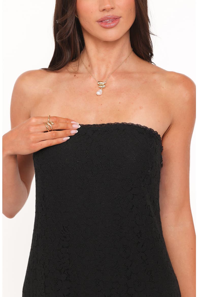 Sienna Strapless Lace Maxi Dress, Alternate, color, BLACK LACE