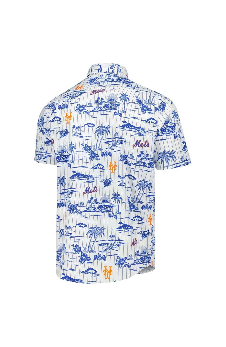 Reyn Spooner Men's Reyn Spooner White New York Mets Kekai Button-Down Shirt, Alternate, color, 