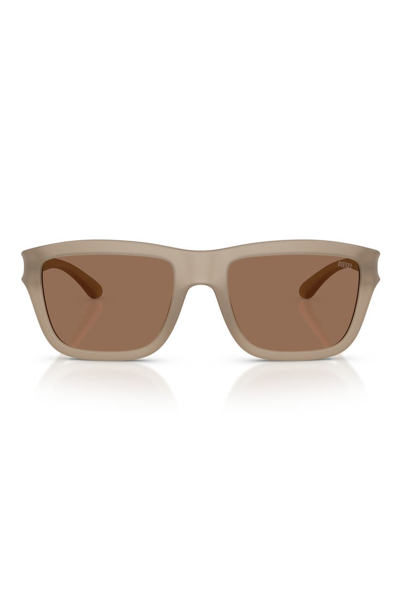 55mm Gradient Square Sunglasses, Main, color, OPAL GREY/ DARK BROWN