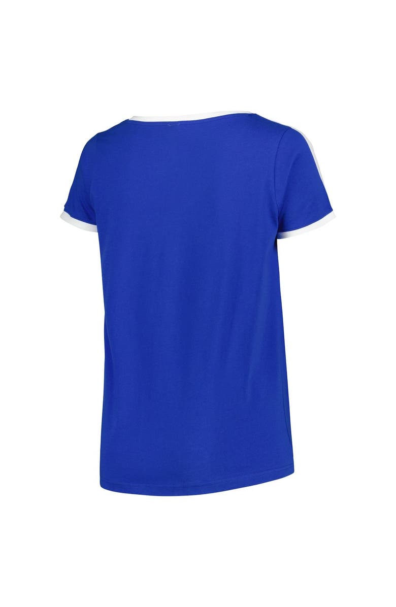 SOFT AS A GRAPE Women's Soft as a Grape Royal Los Angeles Dodgers Plus Size V-Neck T-Shirt, Alternate, color, 