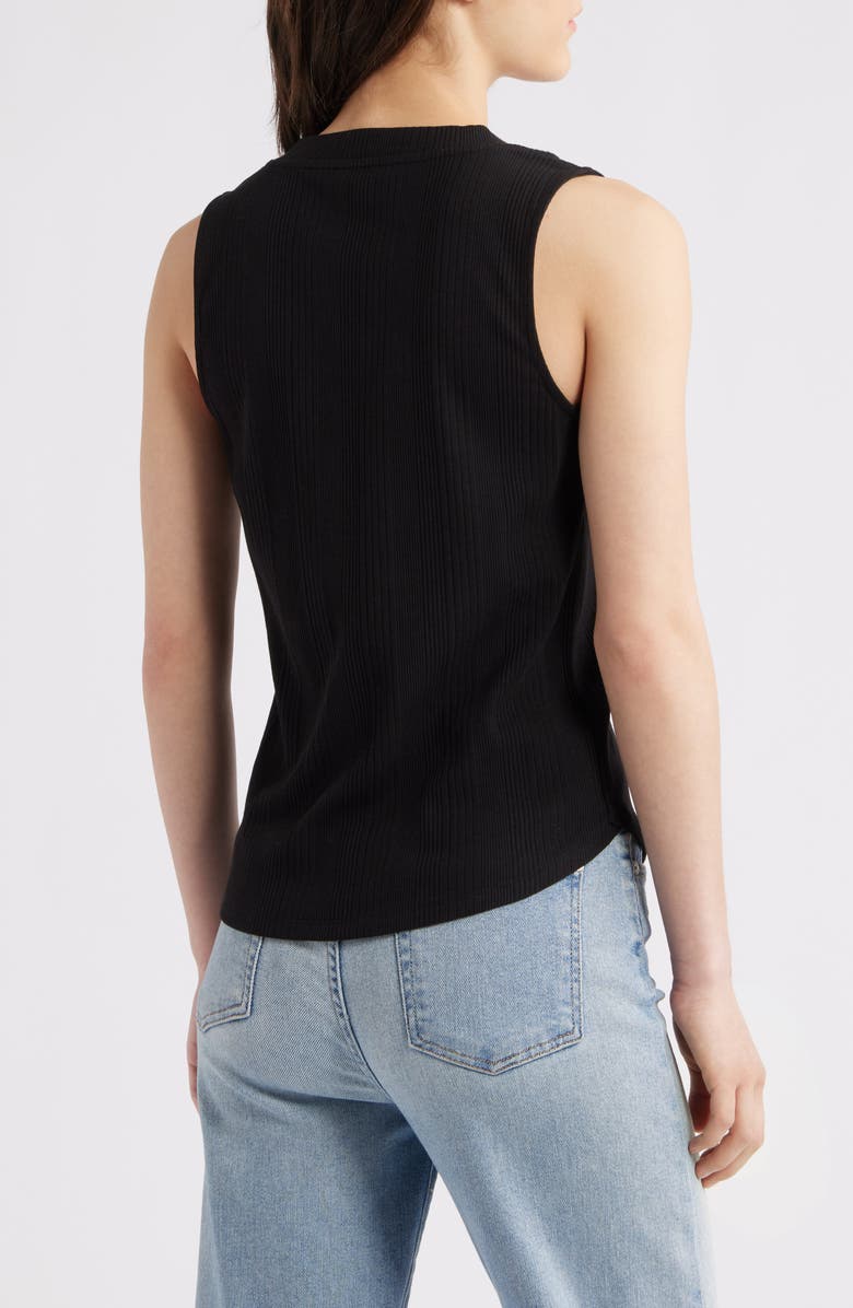 Wit & Wisdom V-Neck Rib Tank, Alternate, color, Black
