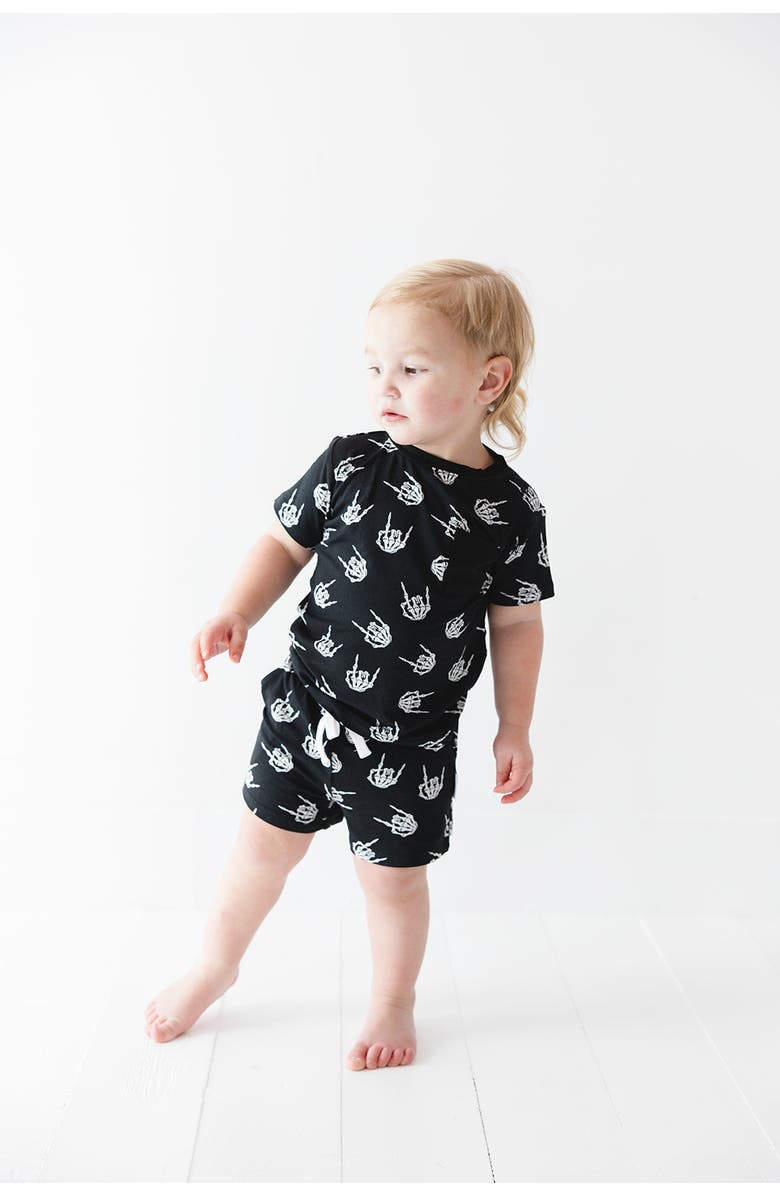 Charlie Lou Baby<sup>®</sup> Baby Boy's Rock N' Skull T-Shirt & Shorts Set, Alternate, color, 