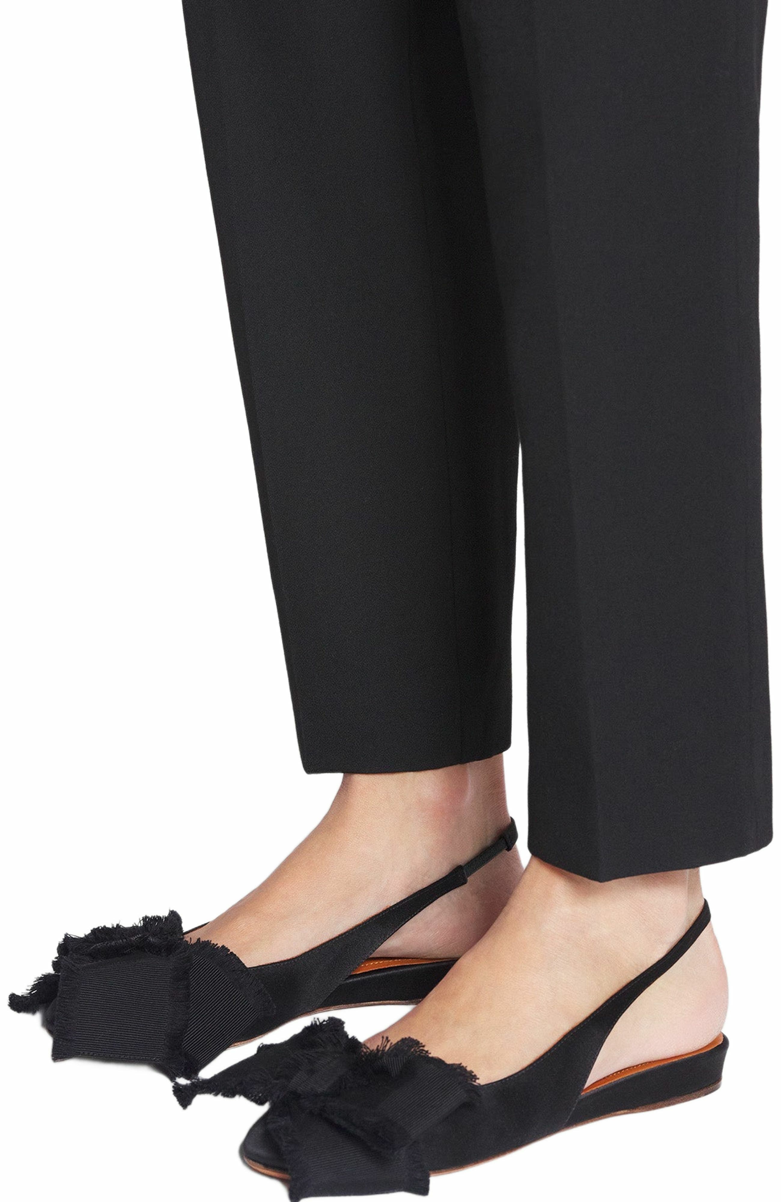 Lanvin Slingback Ballerina Flat In Satin, Alternate, color, Black