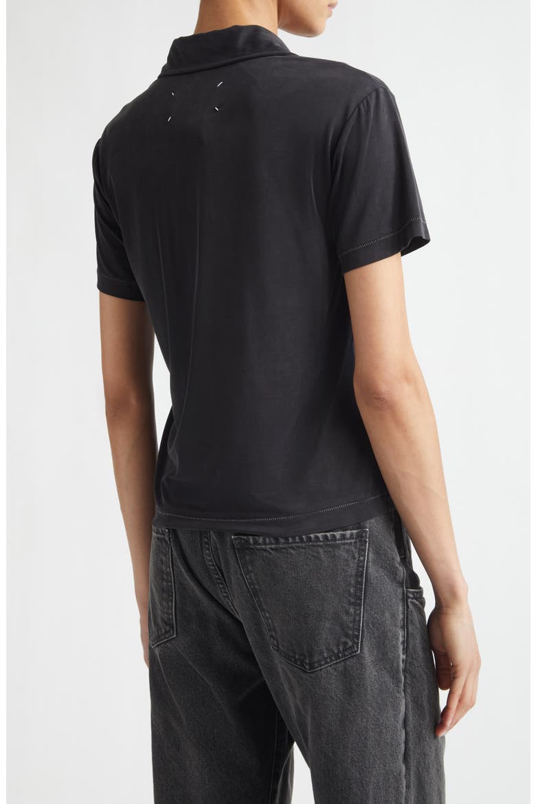 Contrast Stitch Polo, Alternate, color, BLACK