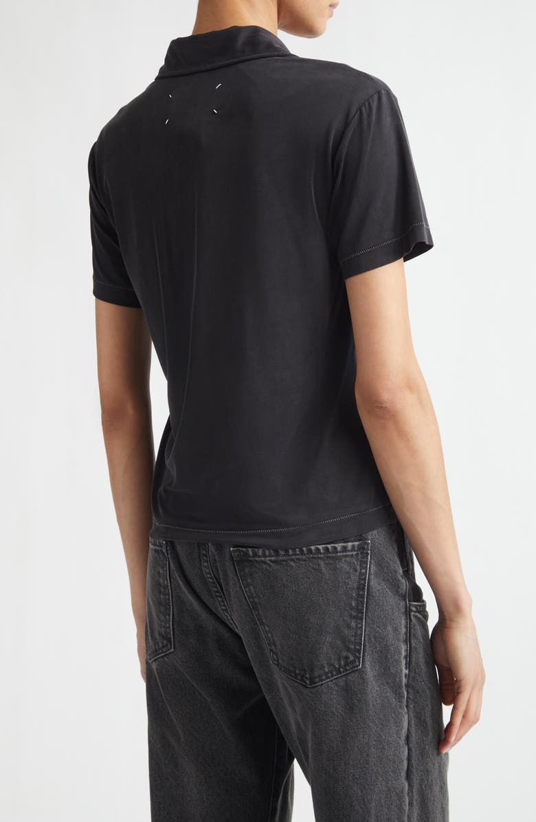 Maison Margiela Contrast Stitch Polo, Alternate, color, Black