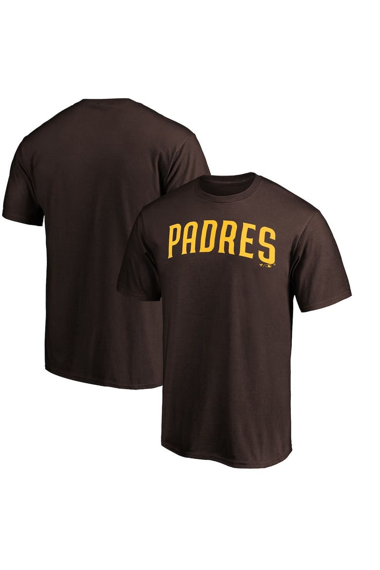 Men's Fanatics Branded Brown San Diego Padres Official Wordmark T-Shirt, Alternate, color, Brown