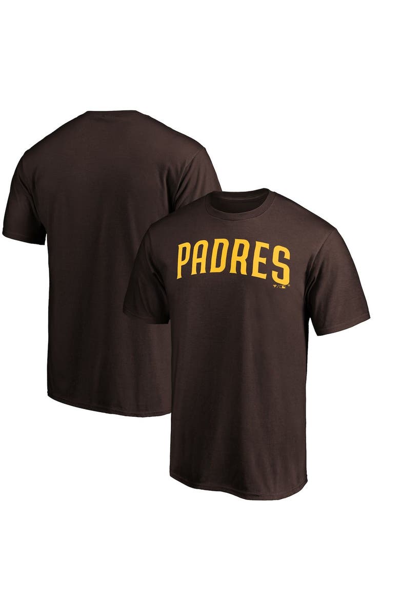 FANATICS Men's Fanatics Branded Brown San Diego Padres Official Wordmark T-Shirt, Alternate, color, 