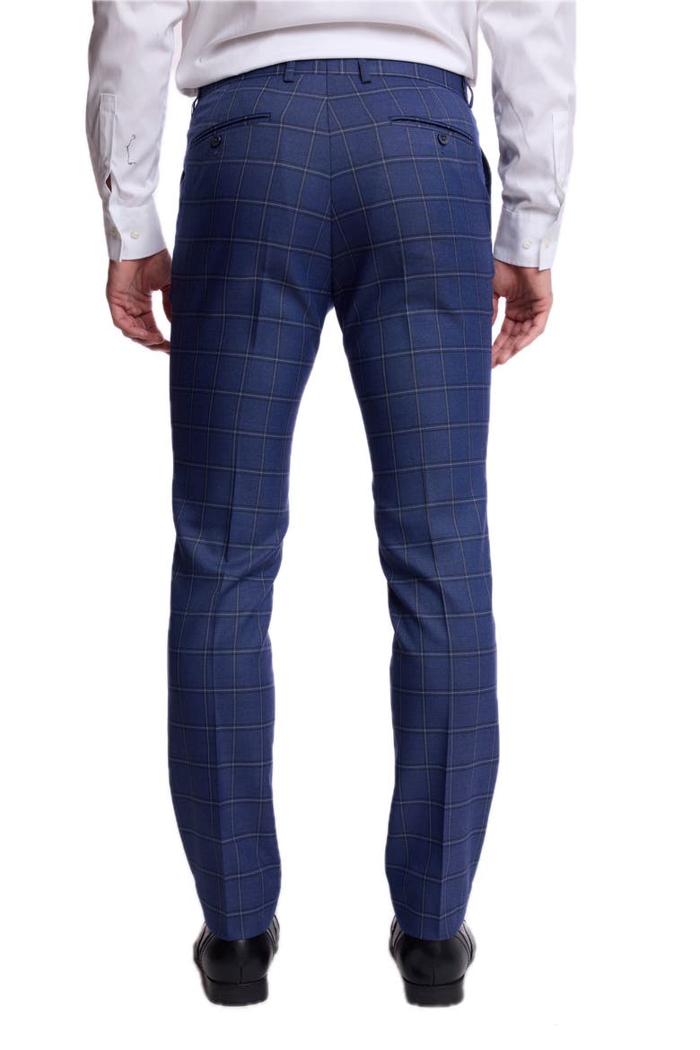 Downing Slim Fit Windowpane Suit Separate Pants, Alternate, color, DARK BLUE WINDOWPANE