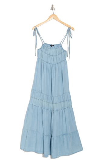 BLU PEPPER BLU PEPPER TIE STRAP TIERED MIDI DRESS 