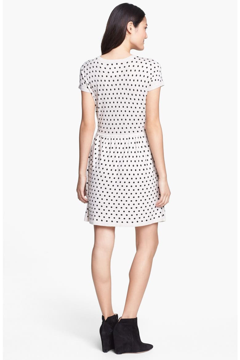 Dot Print Sweater Dress, Alternate, color, HEATHER BIRCH COMBO