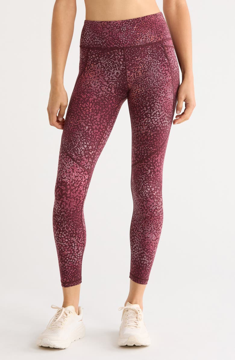 Sweaty Betty Power 7/8 Workout Pocket Leggings, Main, color, Red Dot Terrain Print