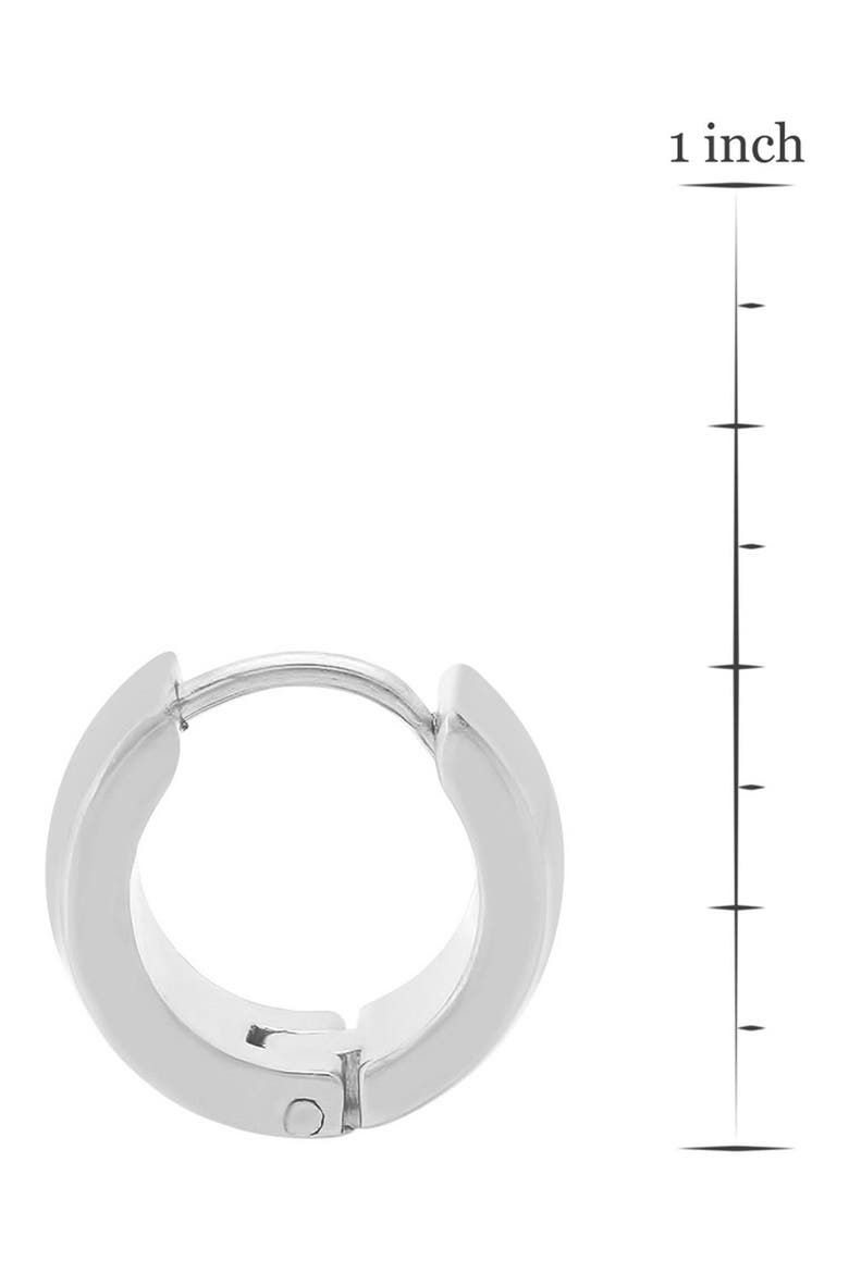 18k Gold Plated Wide Huggie Hoop Earrings, Alternate, color, SILVER