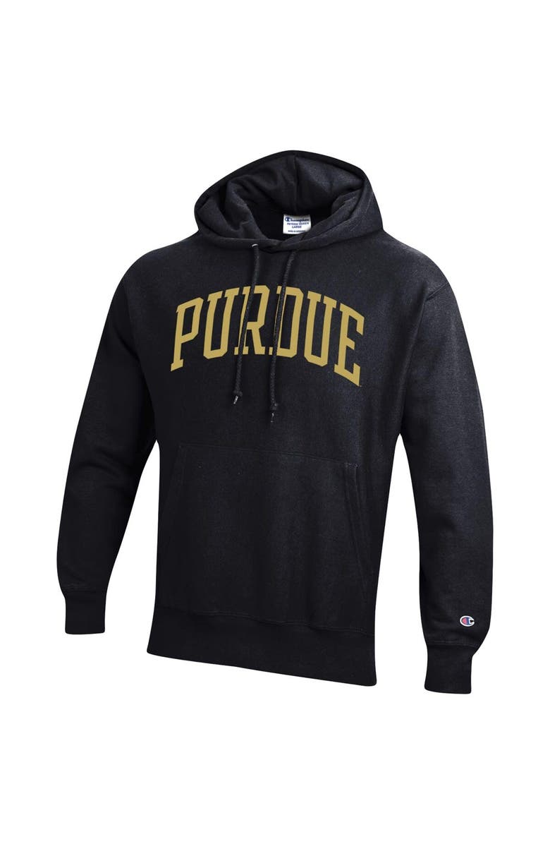 Champion Men's Champion Black Purdue Boilermakers Team Arch Reverse Weave Pullover Hoodie, Alternate, color, Black