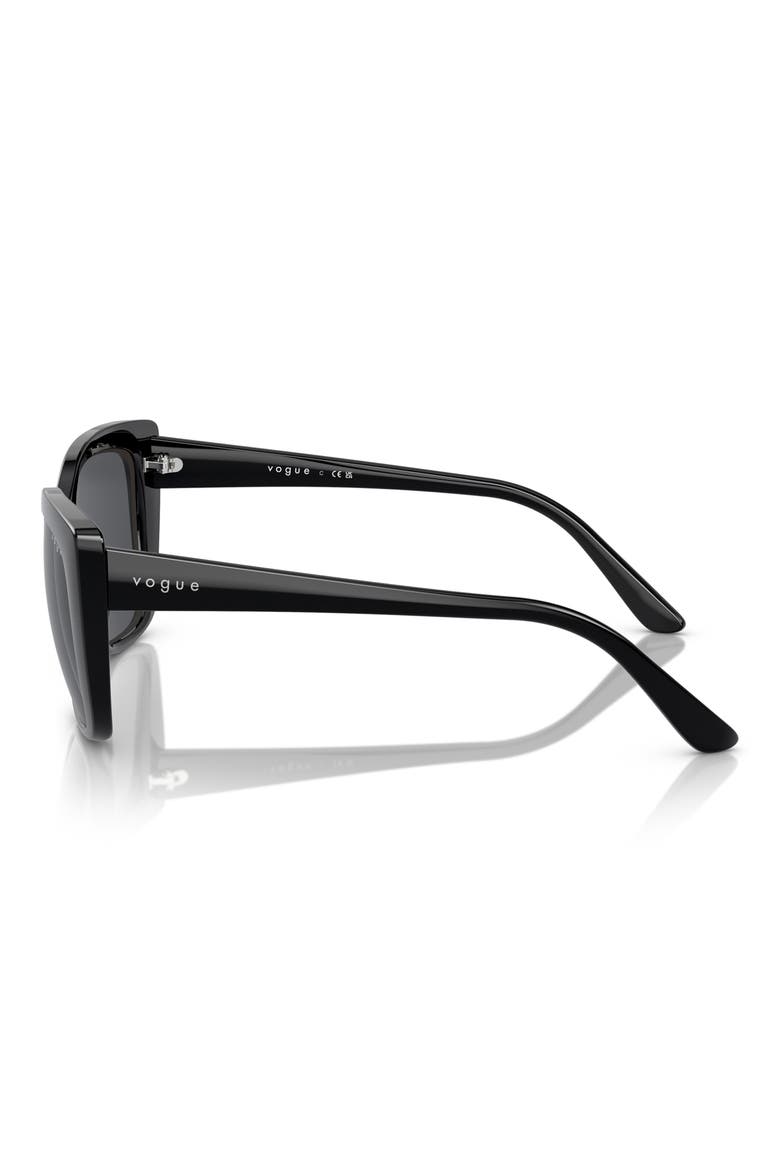 VO5337S 53mm Square Cat Eye Sunglasses, Alternate, color, BLACK / GREY