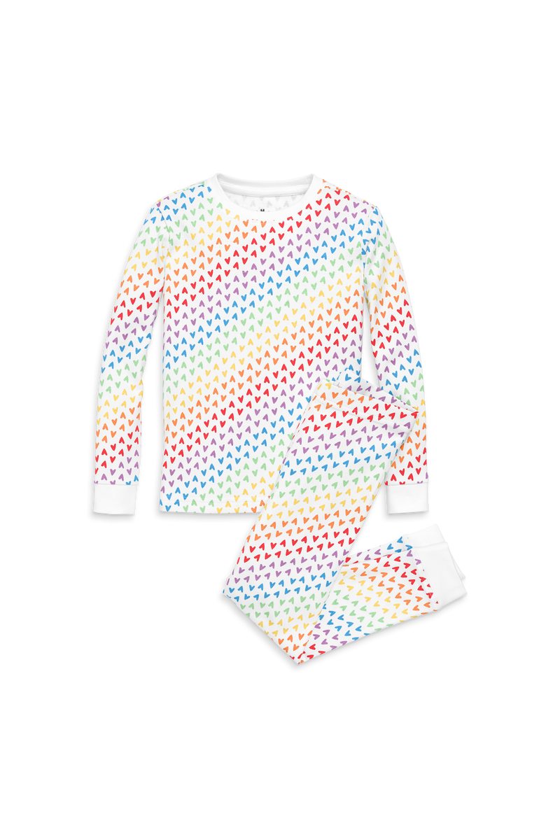 Primary Kids Organic Long Sleeve PJ Set in Hearts, Main, color, 