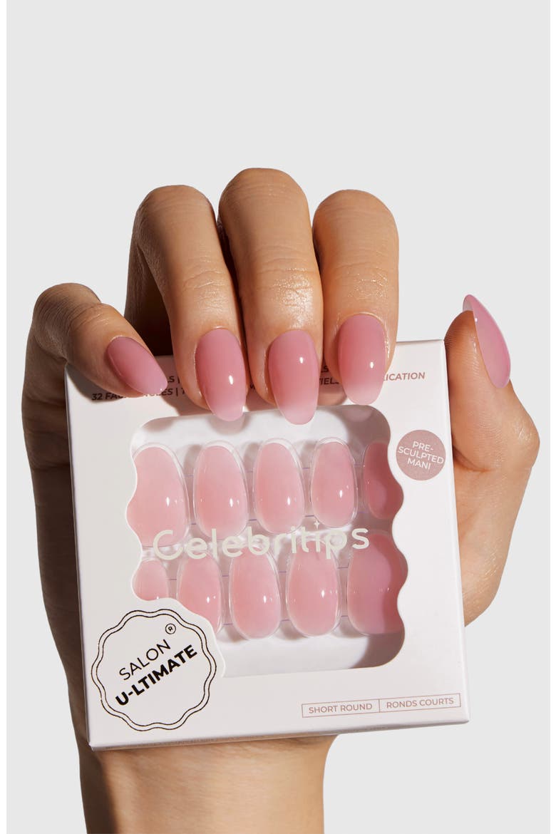 Salon U-ltimate Short Almond Press-On Nails, Alternate, color, GUAVA