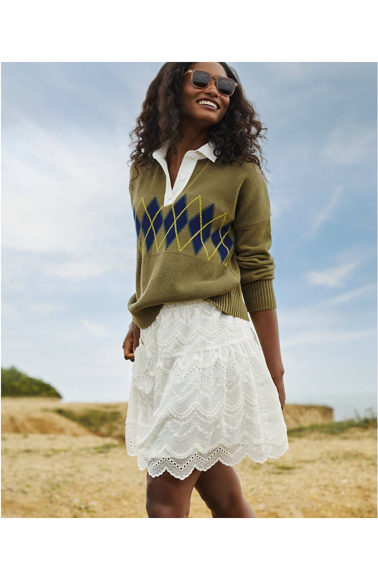 Lands' End Smocked Waist Mini Skirt, Alternate, color, 