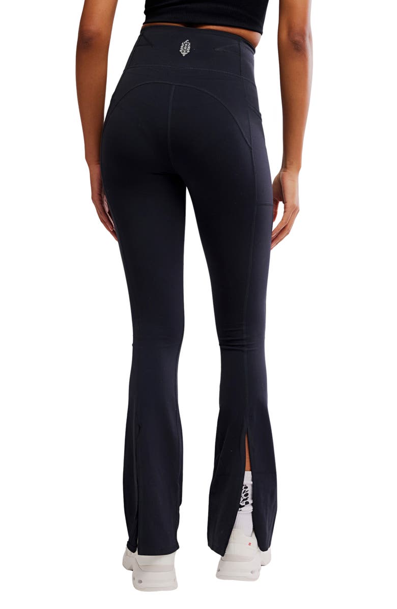 Free People FP Movement Never Better Flare Leg Pants, Alternate, color, Black