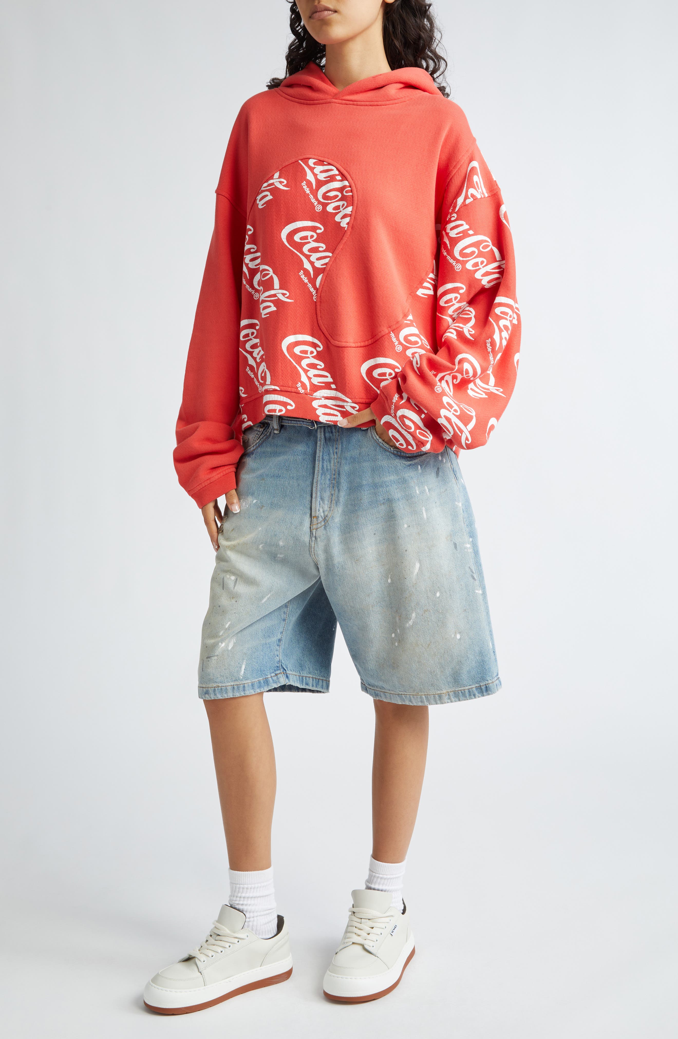 ERL Coca-Cola Swirl Cotton Hoodie (Men) | Nordstromrack