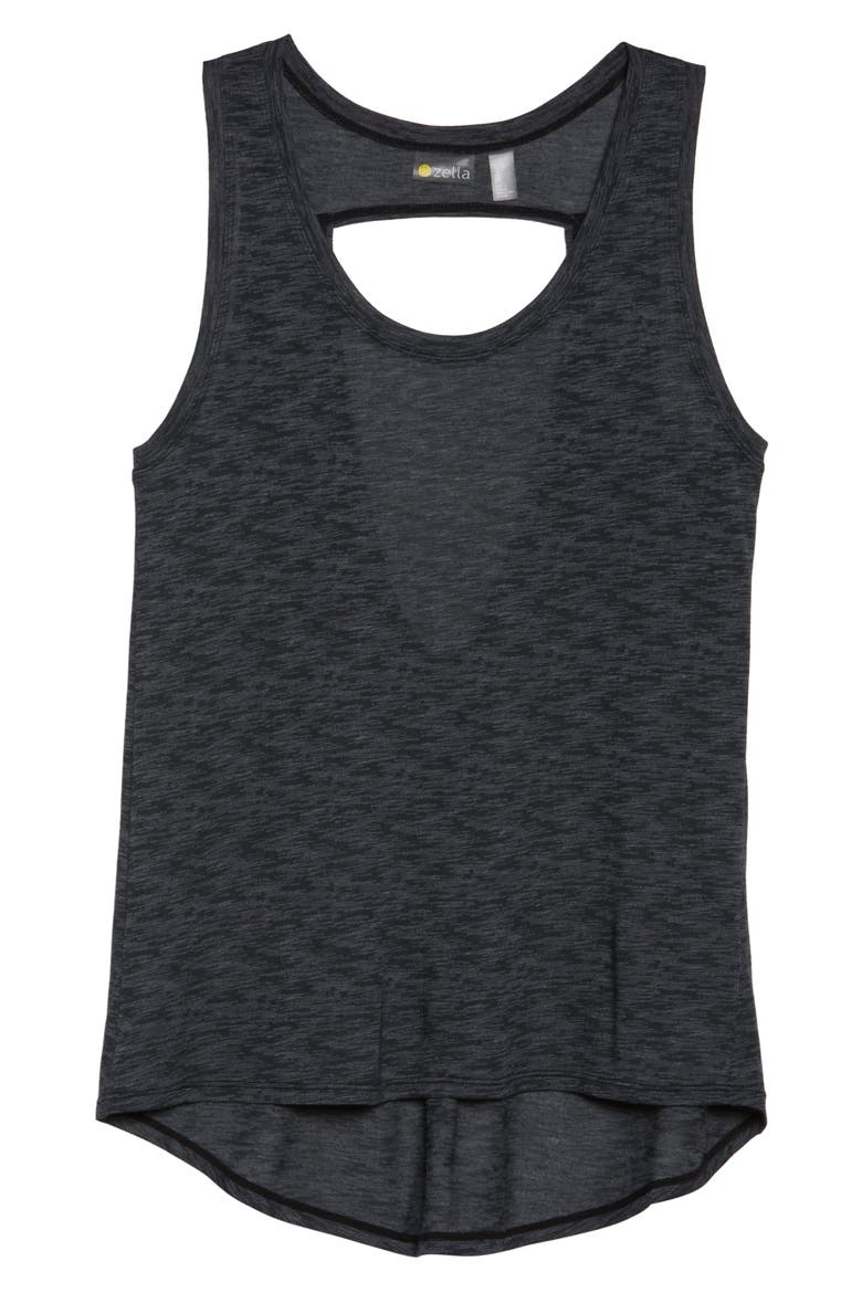 'Lean Routine' Tank, Main, color, BLACK