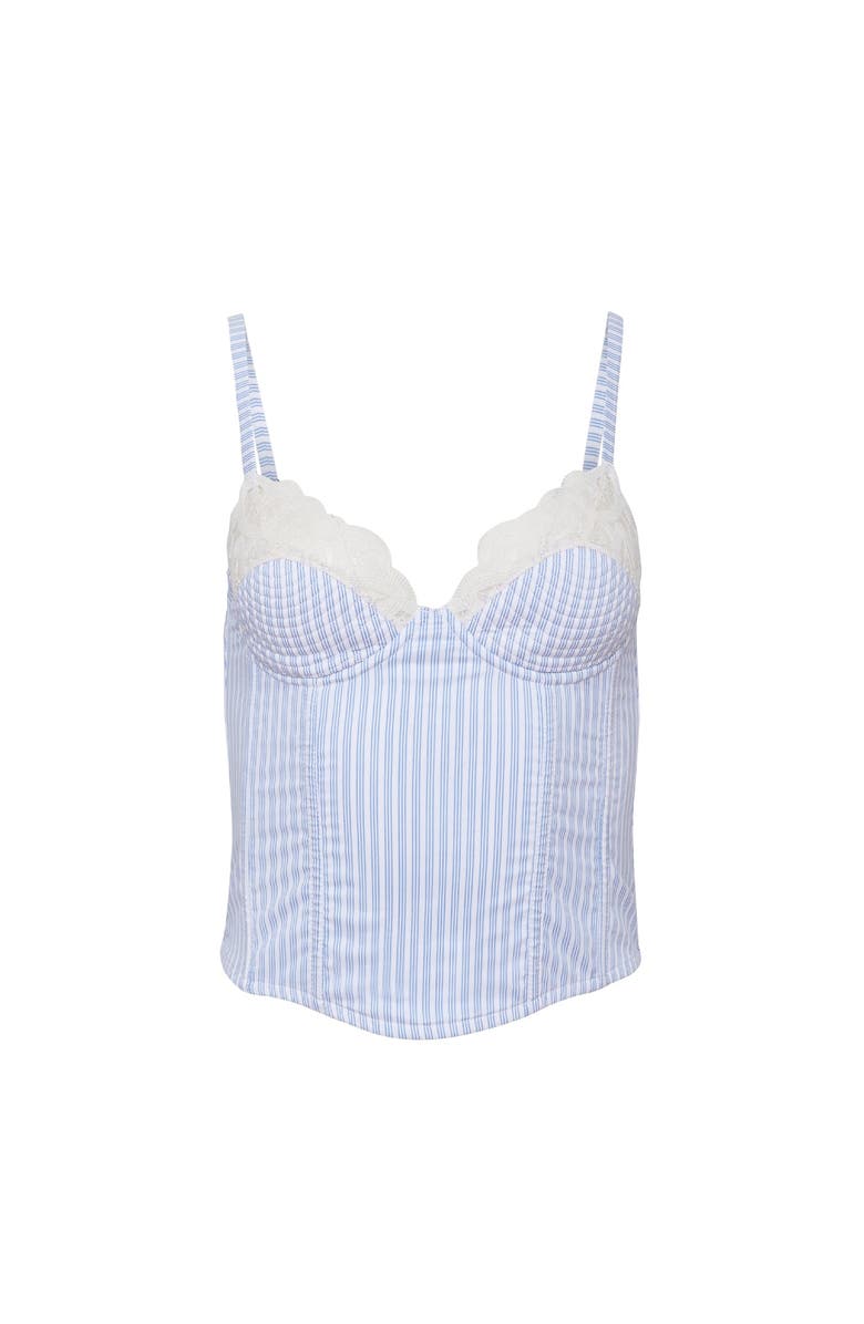 Fleur Du Mal Hampton Poplin Bustier, Main, color, East Hampton Stripe