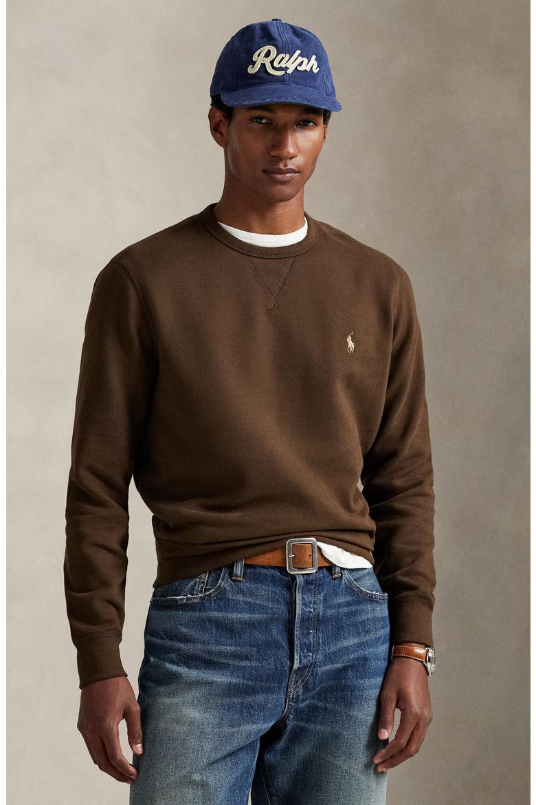 RL Fleece Crewneck Sweatshirt, Alternate, color, NUTMEG BRW