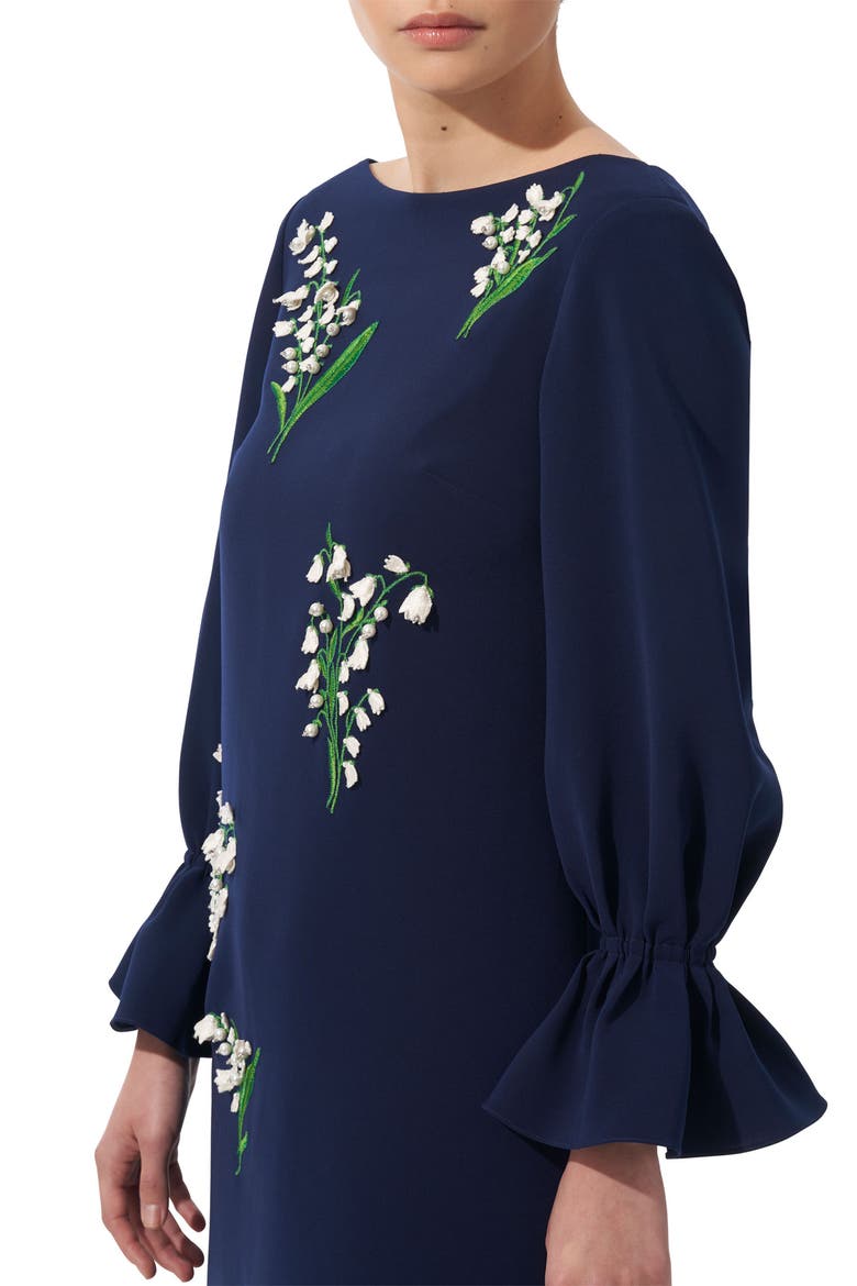 Lily of the Valley Embroidered Shift Dress, Alternate, color, MIDNIGHT MULTI