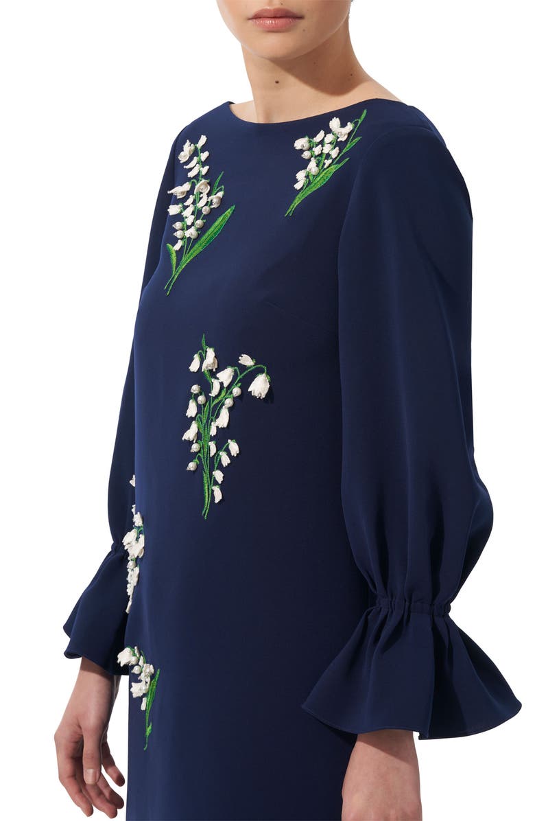 Carolina Herrera Lily of the Valley Embroidered Shift Dress, Alternate, color,