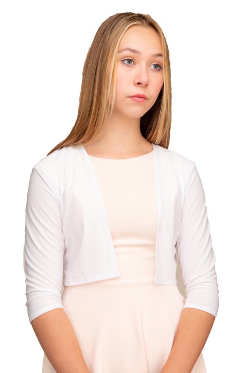 Un Deux Trois Cropped Bolero Jacket in White at Nordstrom, Size 7