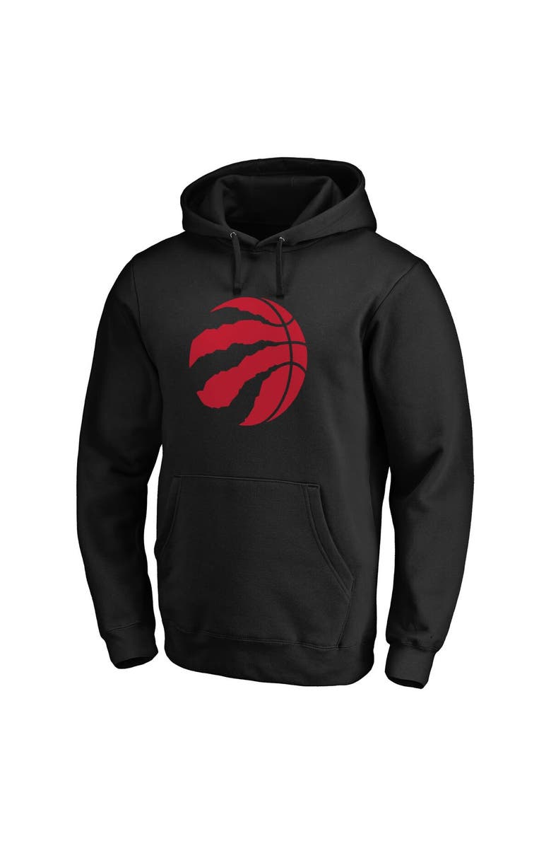 FANATICS Men's Fanatics Branded Black Toronto Raptors Icon Primary Logo Fitted Pullover Hoodie, Alternate, color, Black
