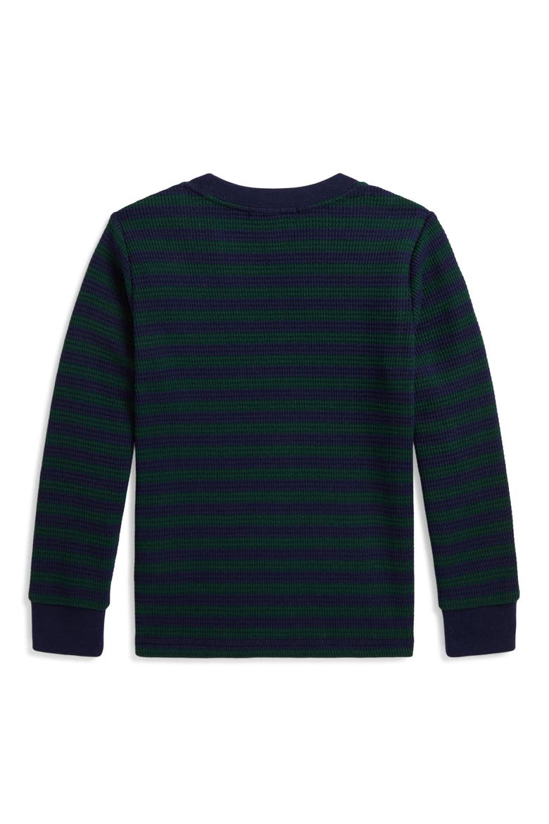 Kids' Waffle Knit Long Sleeve Shirt, Alternate, color, MOSS AGATE/ REFINED NAVY