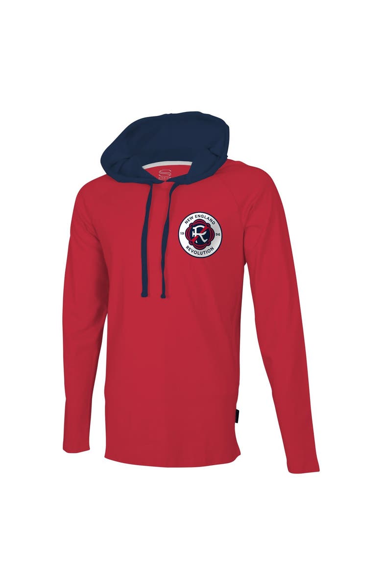 Stadium Essentials Men's Stadium Essentials Red New England Revolution Tradition Raglan Hoodie Long Sleeve T-Shirt, Alternate, color, 