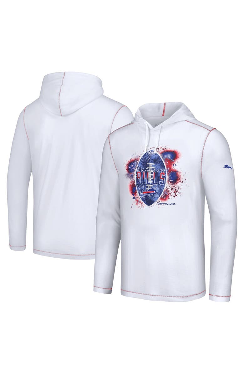 Tommy Bahama Men's Tommy Bahama White Buffalo Bills Graffiti Touchdown Pullover Hoodie, Main, color, White