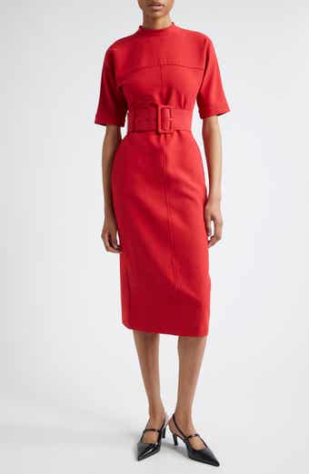 Naya Belted Mock Neck Dress