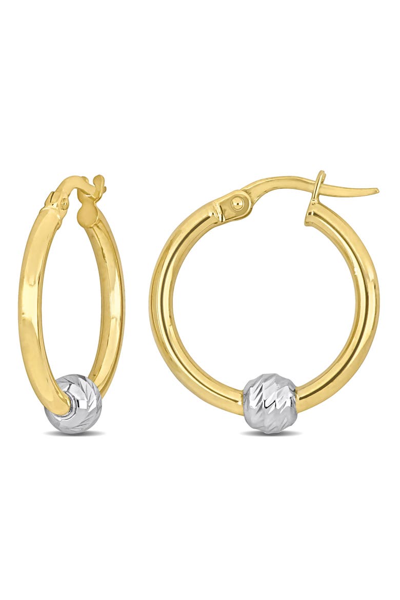 Hoop Earrings with Ball 14k Two-Tone Gold, Main, color, Yellow Gold