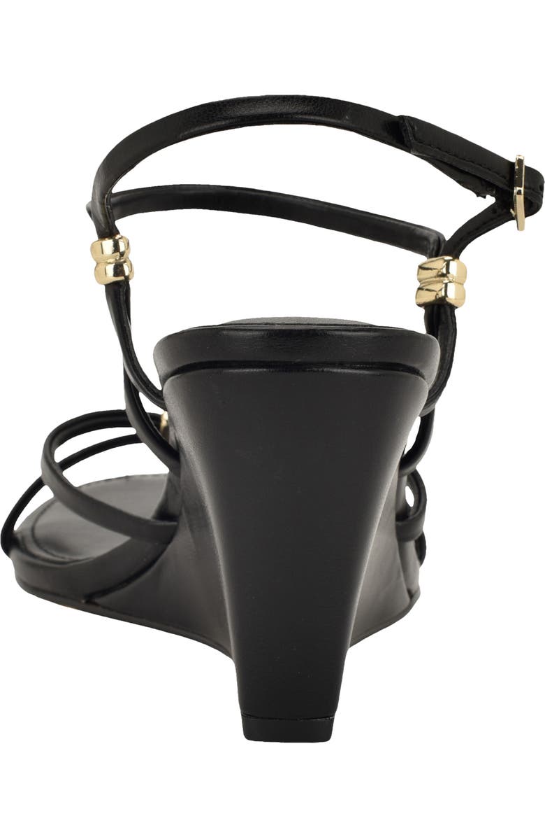 Calvin Klein Deliney Ankle Strap Wedge Sandal, Alternate, color, Black