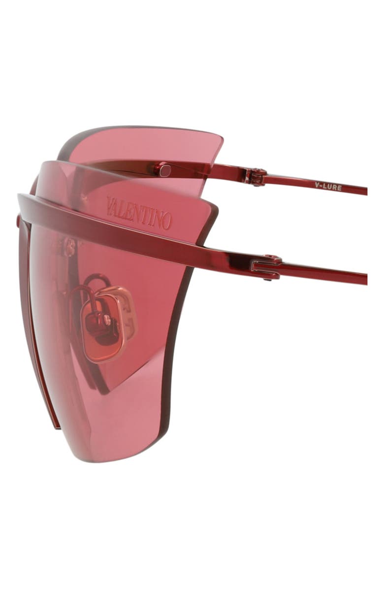 Valentino Special Edition 67mm Shield Sunglasses, Alternate, color, Red Red Red