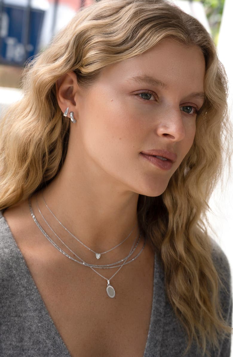 Bony Levy BLG 14K White Gold Half Hoop Earrings, Alternate, color, 14K White Gold