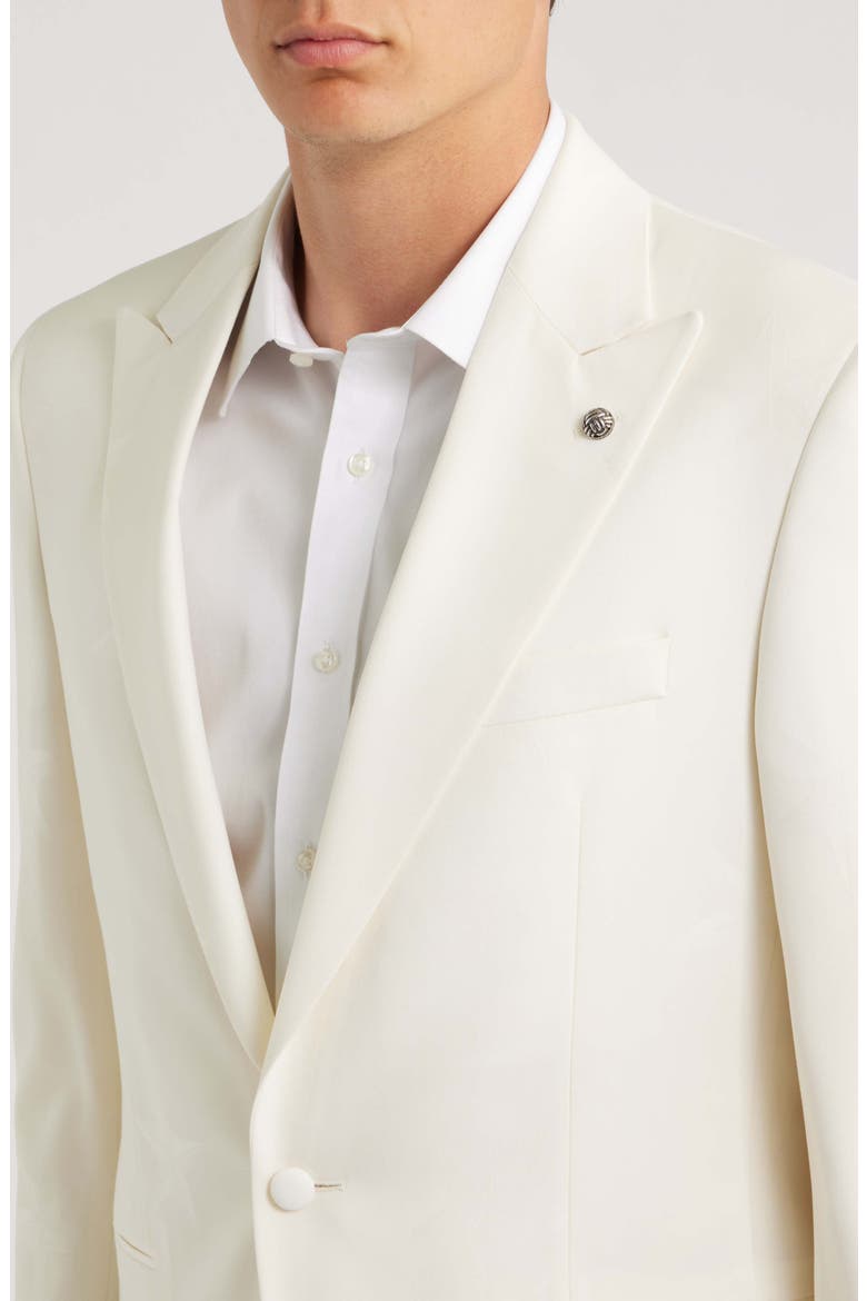250th Capsule Erie Off White Super 100s Wool Self Peak Lapel Dinner Jacket (Nordstrom Exclusive), Alternate, color, OFF WHITE