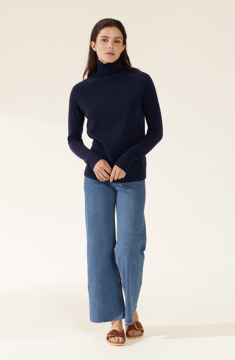 Emma Cashmere Relaxed Turtleneck Sweater