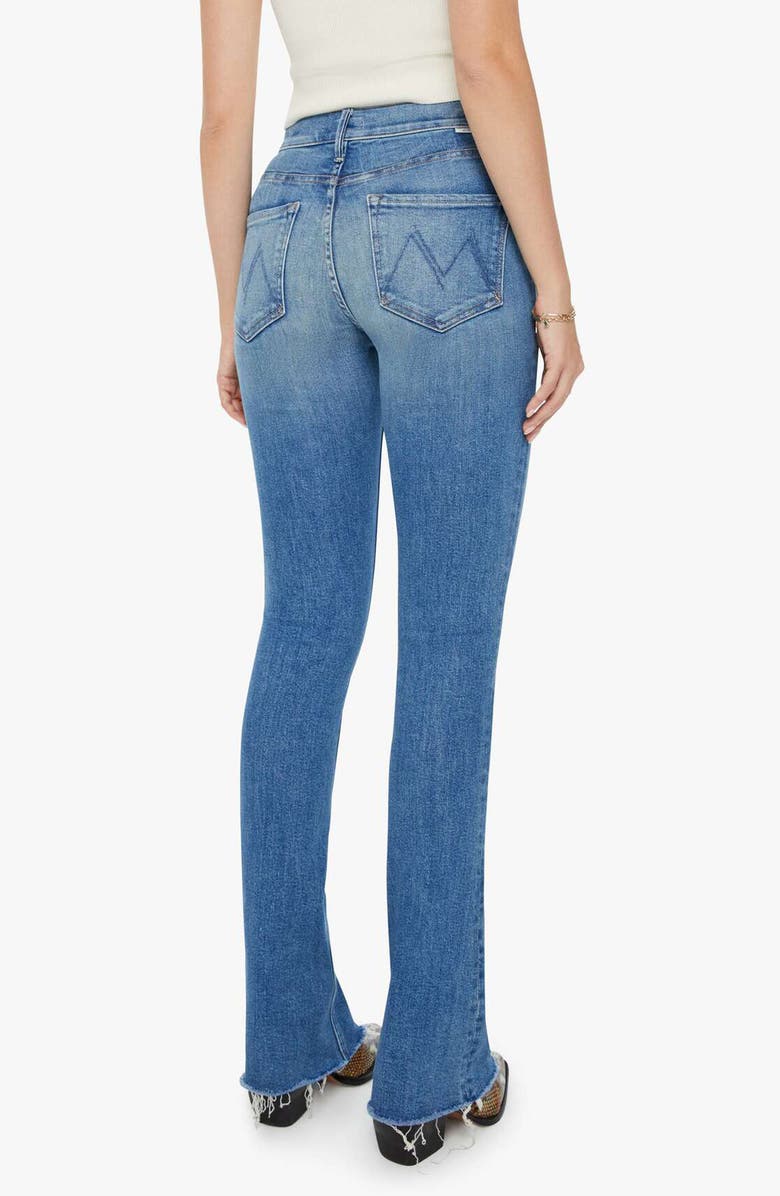 MOTHER Runaway Frayed Hem Skinny Flare Jeans, Alternate, color,