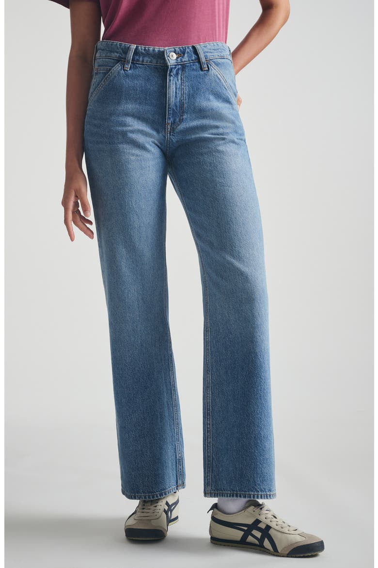 Utility Straight Leg Jeans, Main, color, INDIGO BRUSHED DENIM