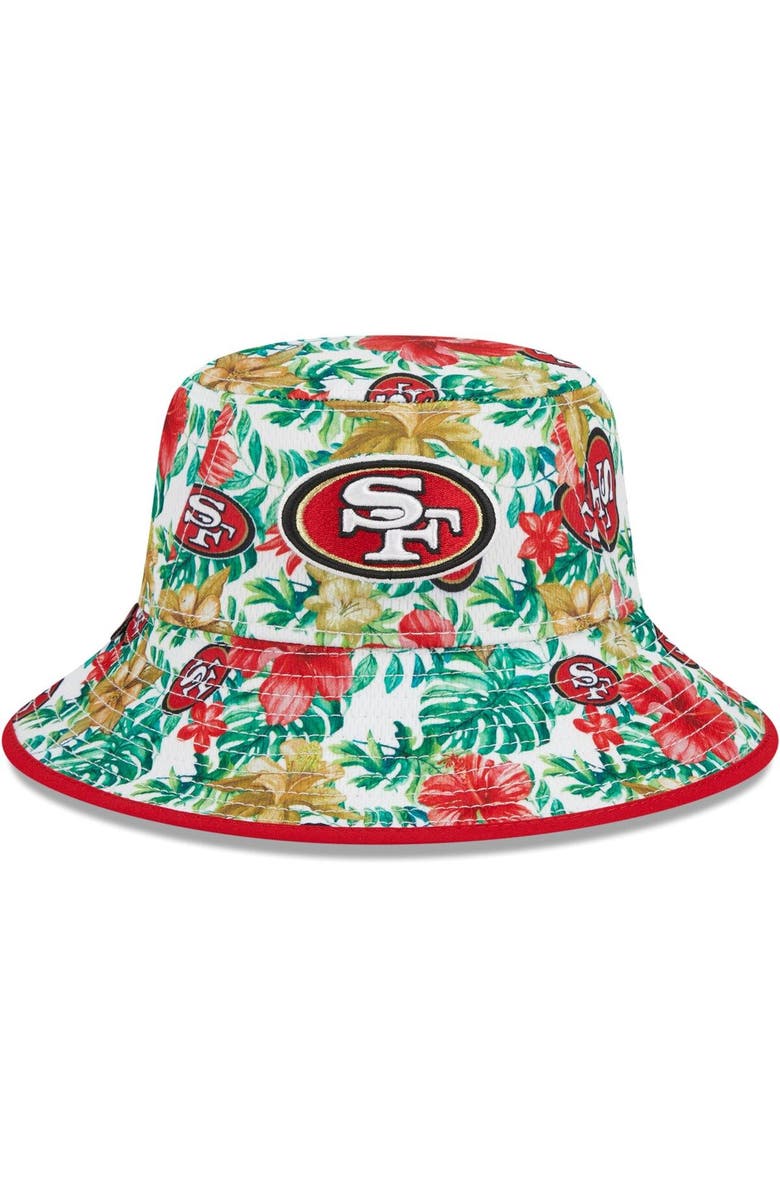 New Era Men's New Era White San Francisco 49ers Botanical Bucket Hat, Main, color,