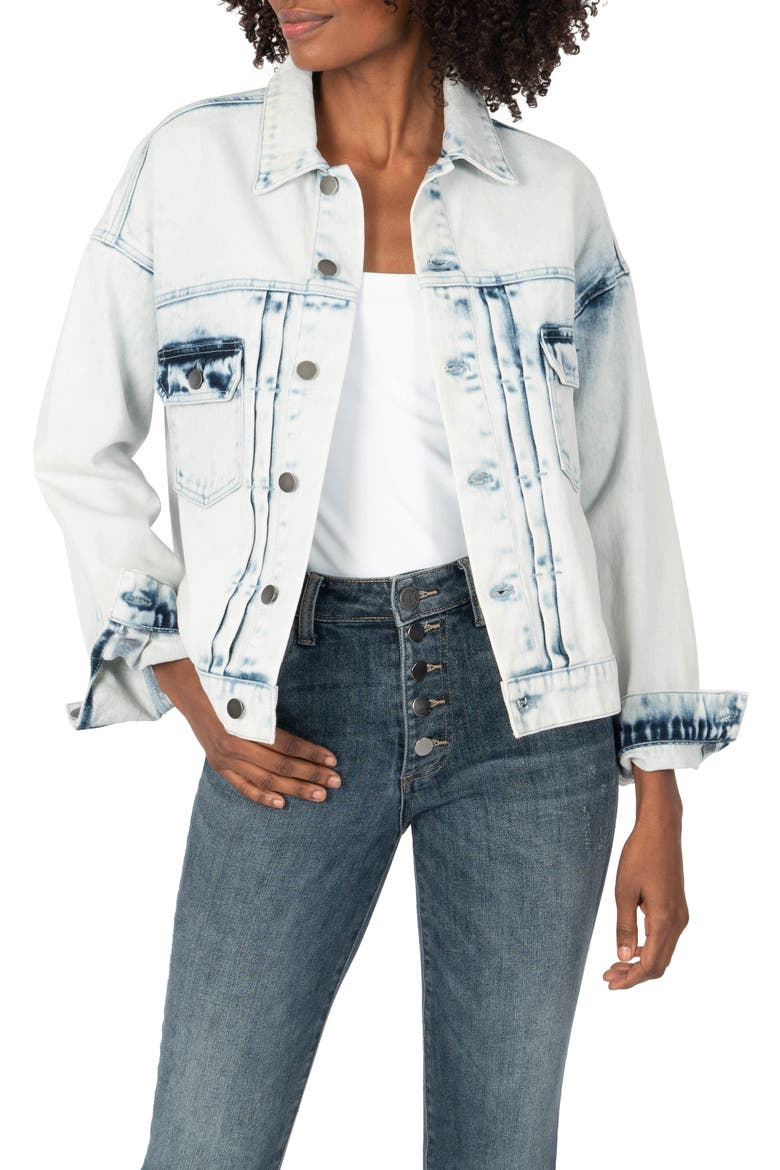 Bleached Denim Jacket, Main, color, ARTSY