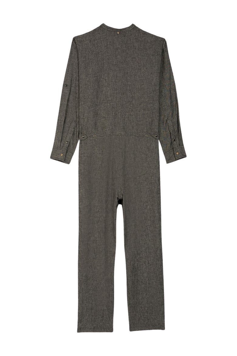 Chambray Jumpsuit, Alternate, color, BLACK