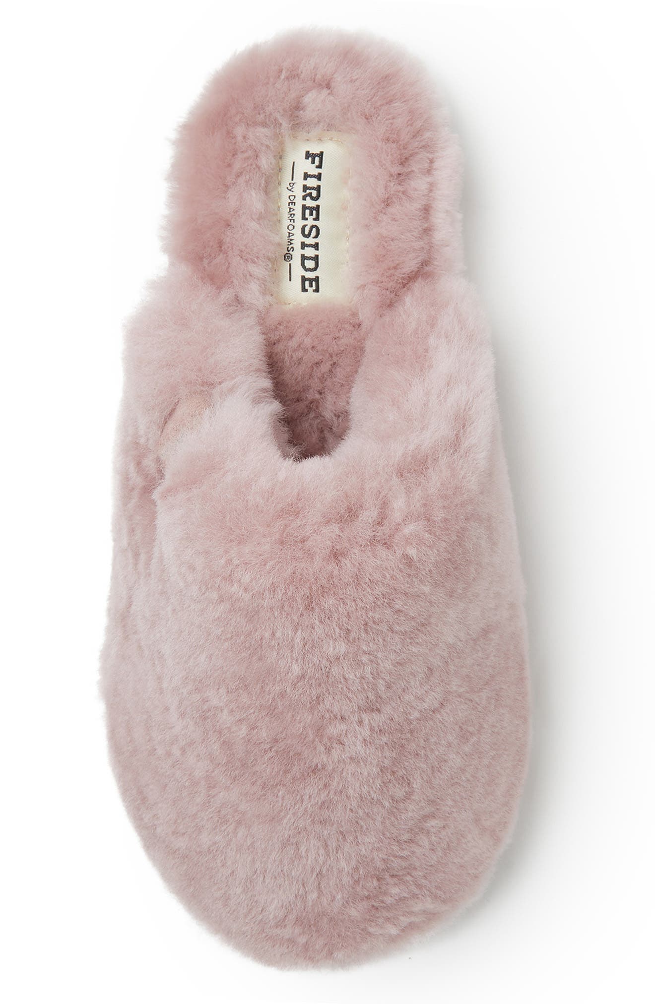 Fireside Genuine Shearling Mule Slipper, Alternate, color, DUSTY PINK
