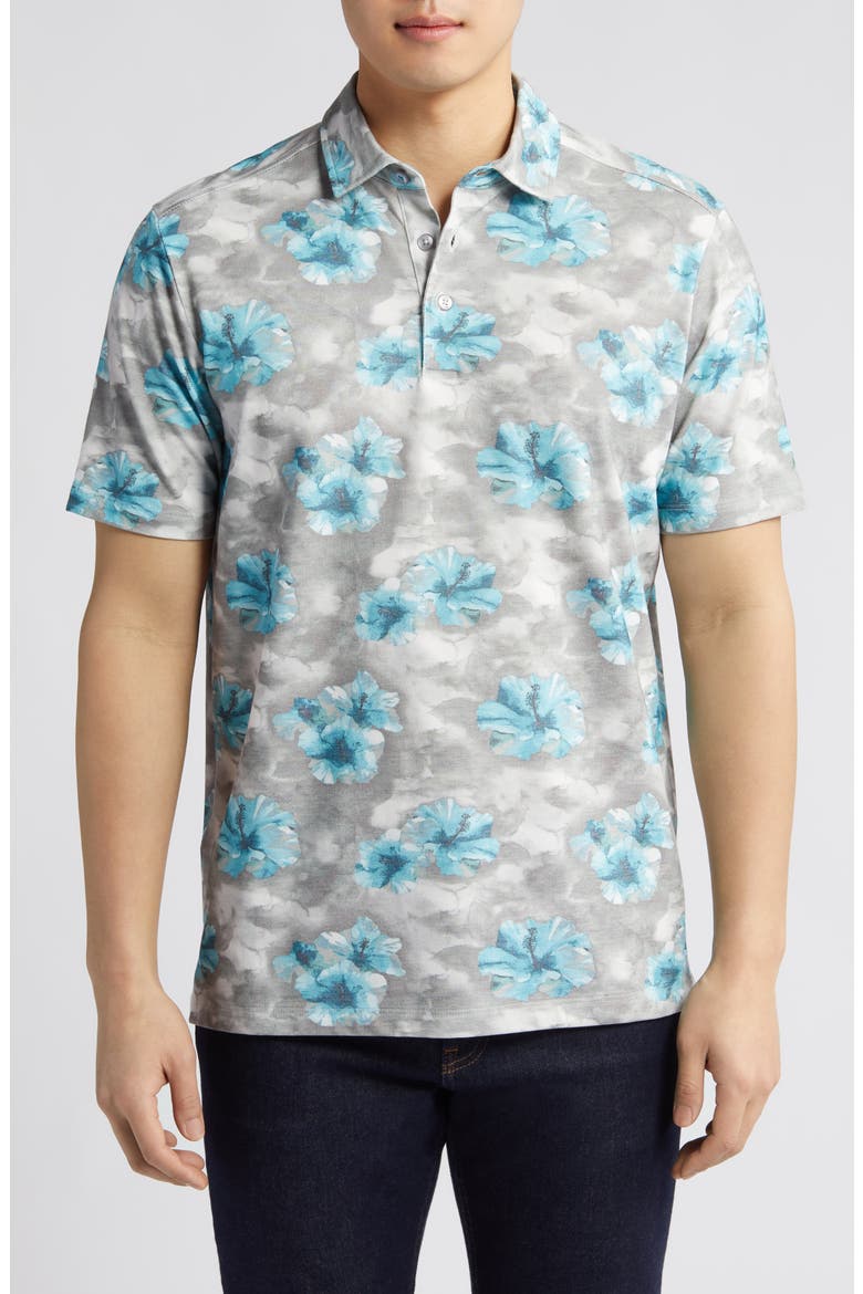 Stormy Blues IslandZone® Polo, Main, color, NEW SILVER